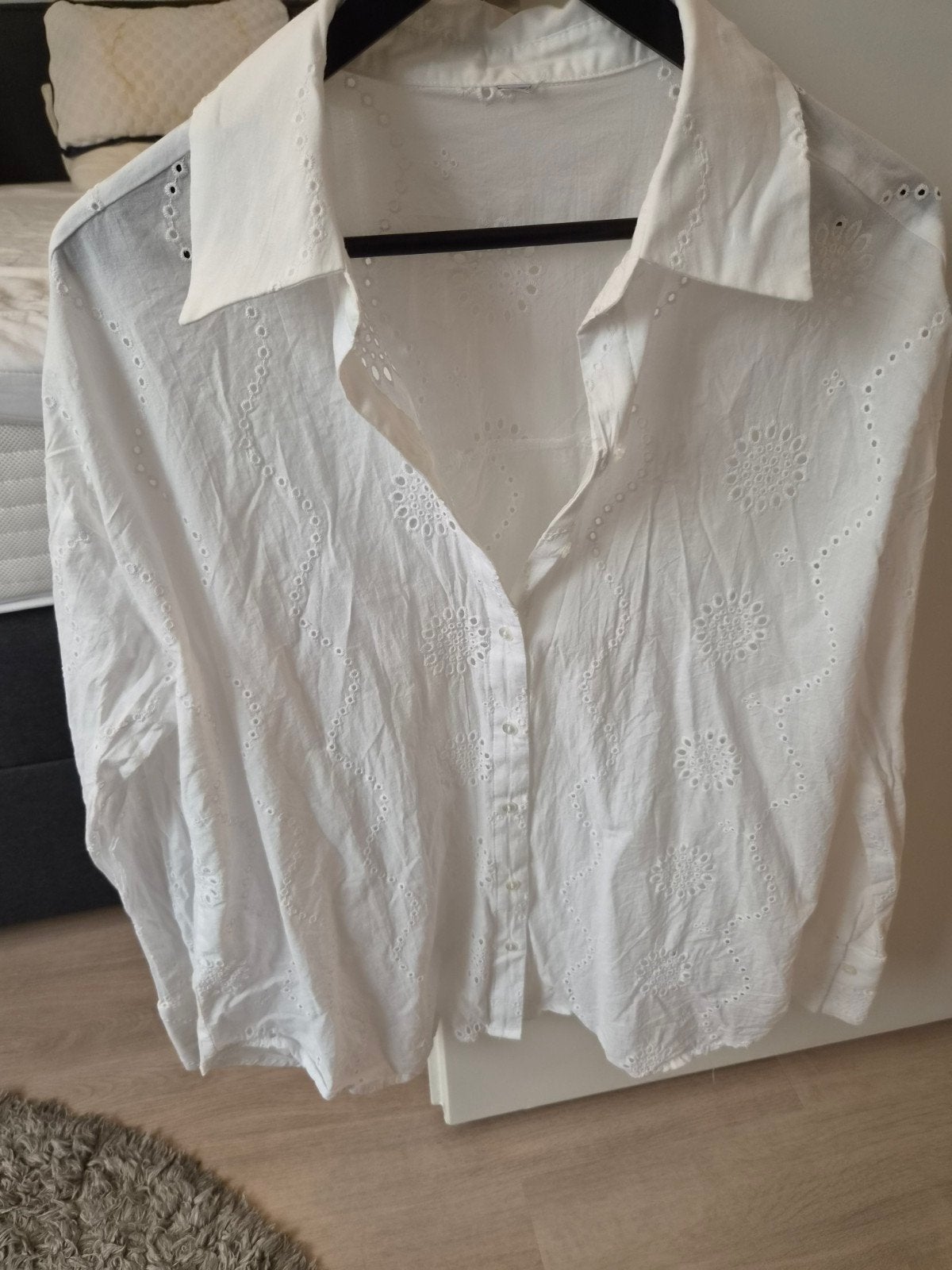 Witte blouse met borduursels, Maat 38/40 (M), Wit, New Yorker, Ophalen of Verzenden