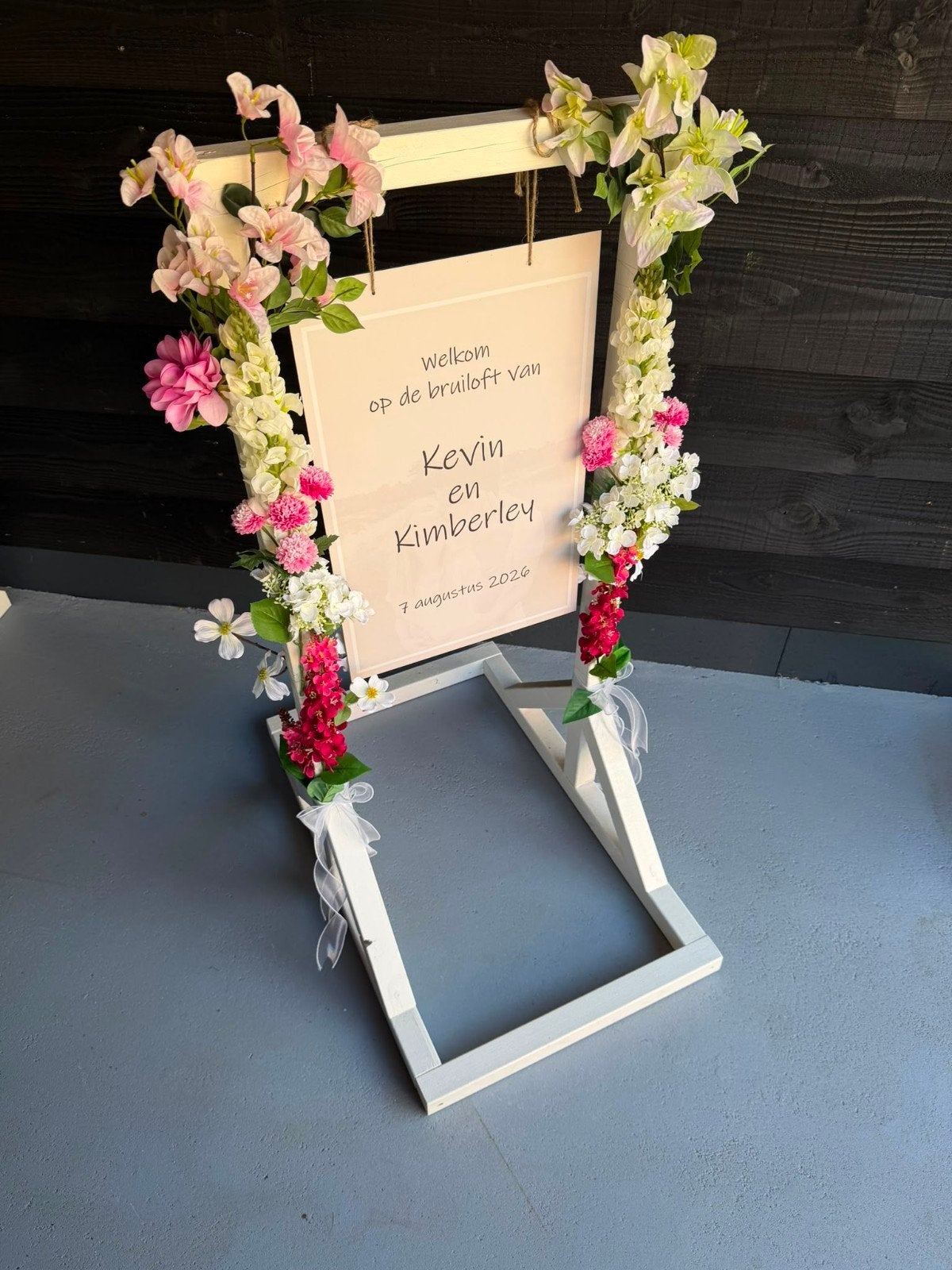 Welkomstbord voor evenement of bruiloft, Ophalen, Hout, Gebruikt, Landelijk