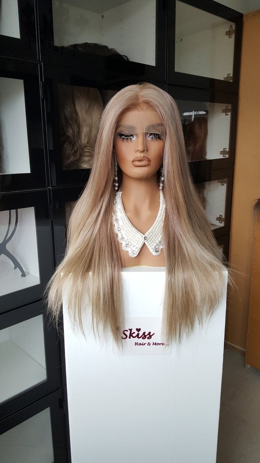 Luxe Lace Pruik: Gemixt Assig Bruin/Blond - Lichte Plukjes, Ophalen of Verzenden, Nieuw, Pruik of Haarverlenging