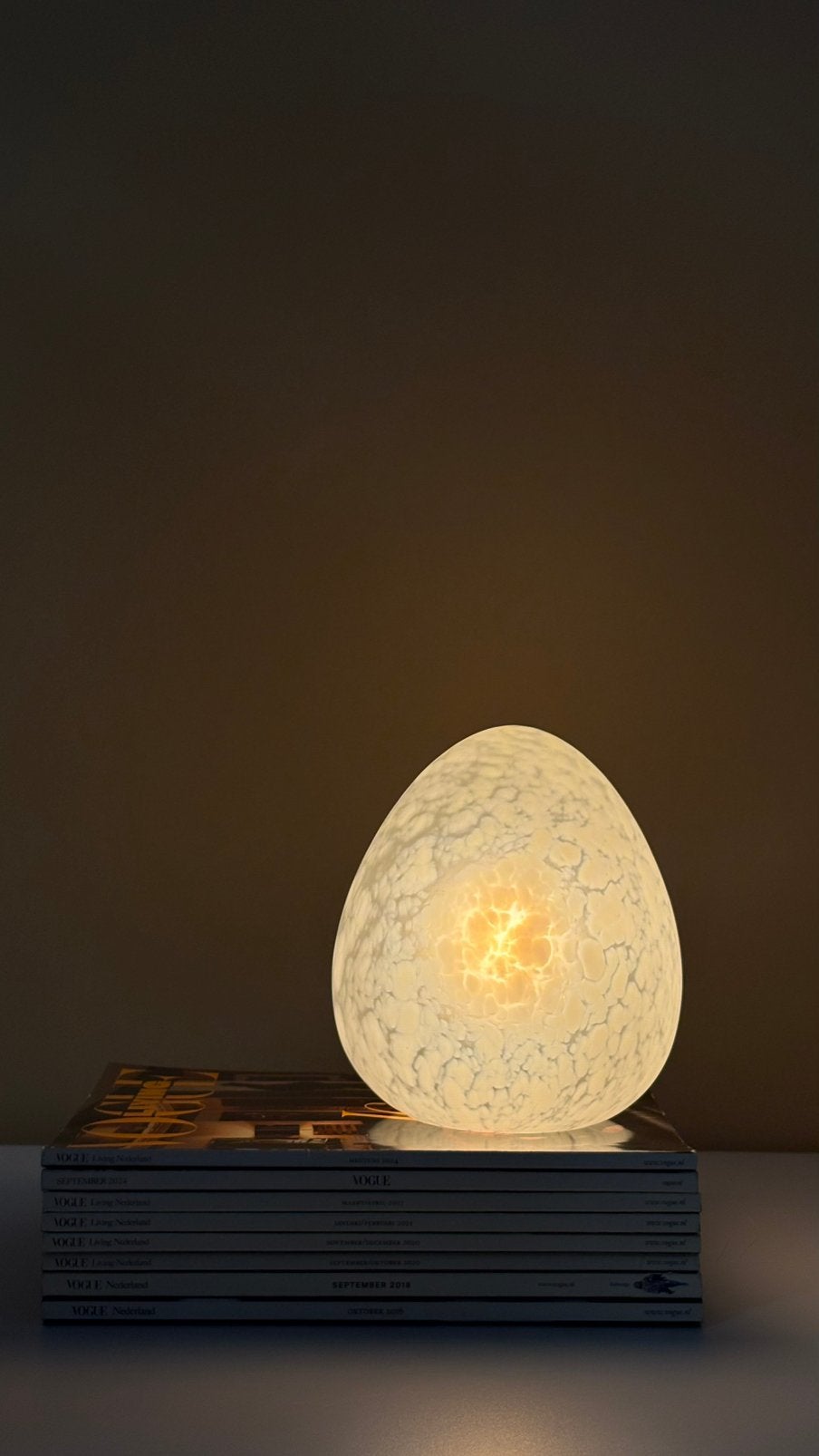 W.L.P. Verlichting Germany Jaren 80 Egg ei lamp frosted glas, Wit, Overige merken, W.L.P. Germany, -