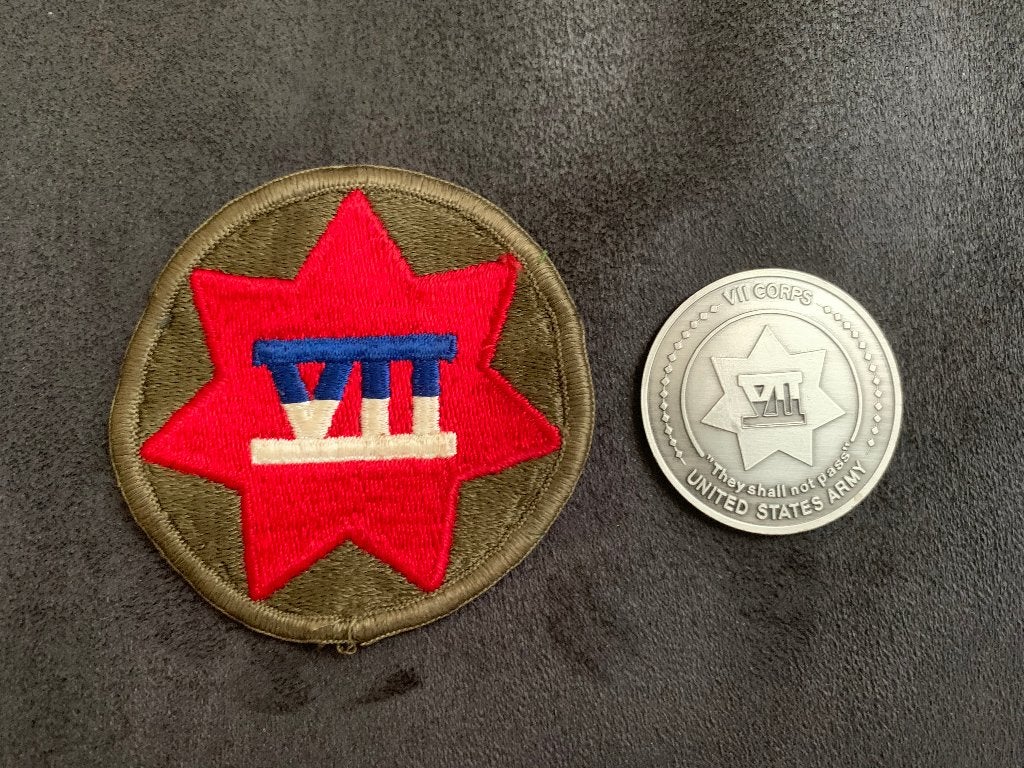 USA Army 7th Corps Patch and Challenge coin, Ophalen, Landmacht, Amerika, Embleem of Badge