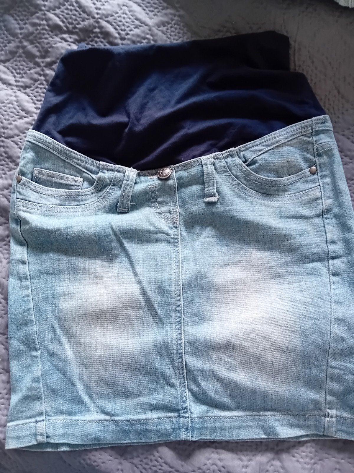 Comfortabele zwangerschapsrok van spijkerstof - Maat 36, Blauw, Rok, Ophalen of Verzenden, Maat 36 (S)