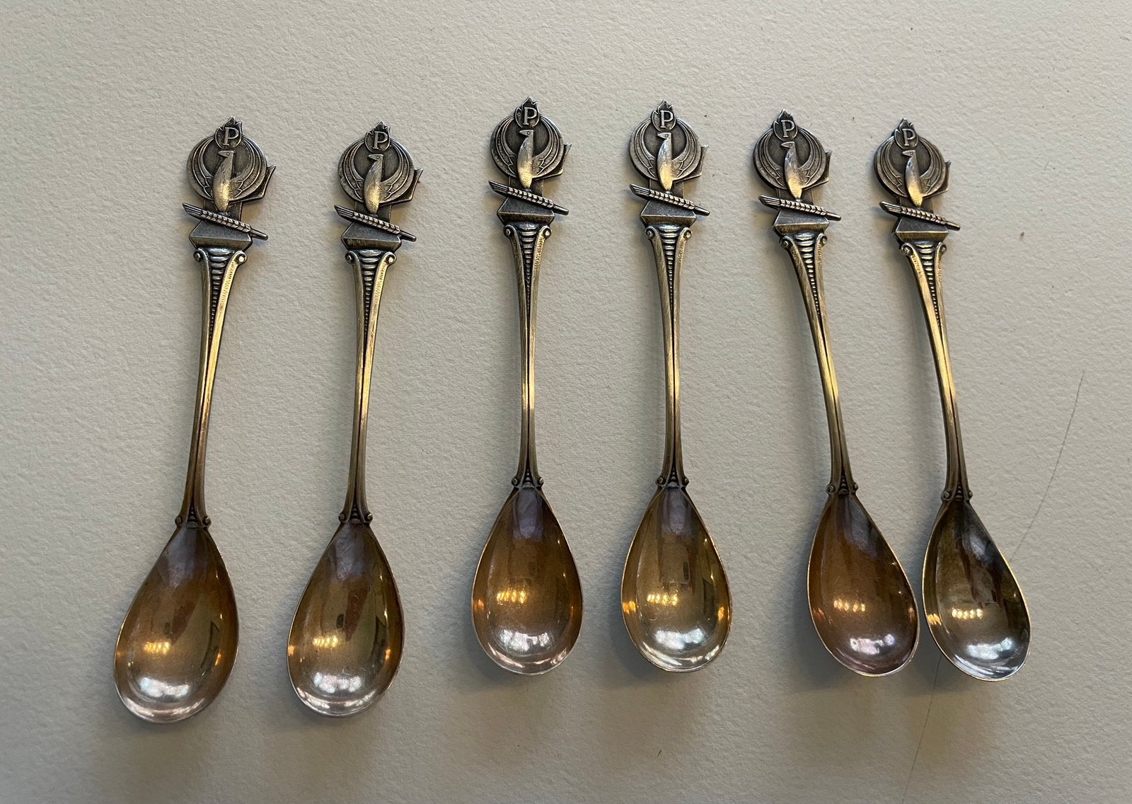 6 verzilverde lepeltjes, Ophalen of Verzenden