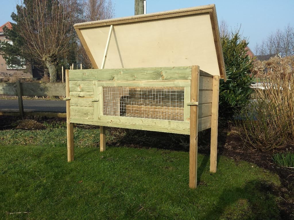 Konijnenhok Ermelo | Duurzame materialen, 110 cm of meer, Nieuw, Ophalen of Verzenden, 90 cm of meer