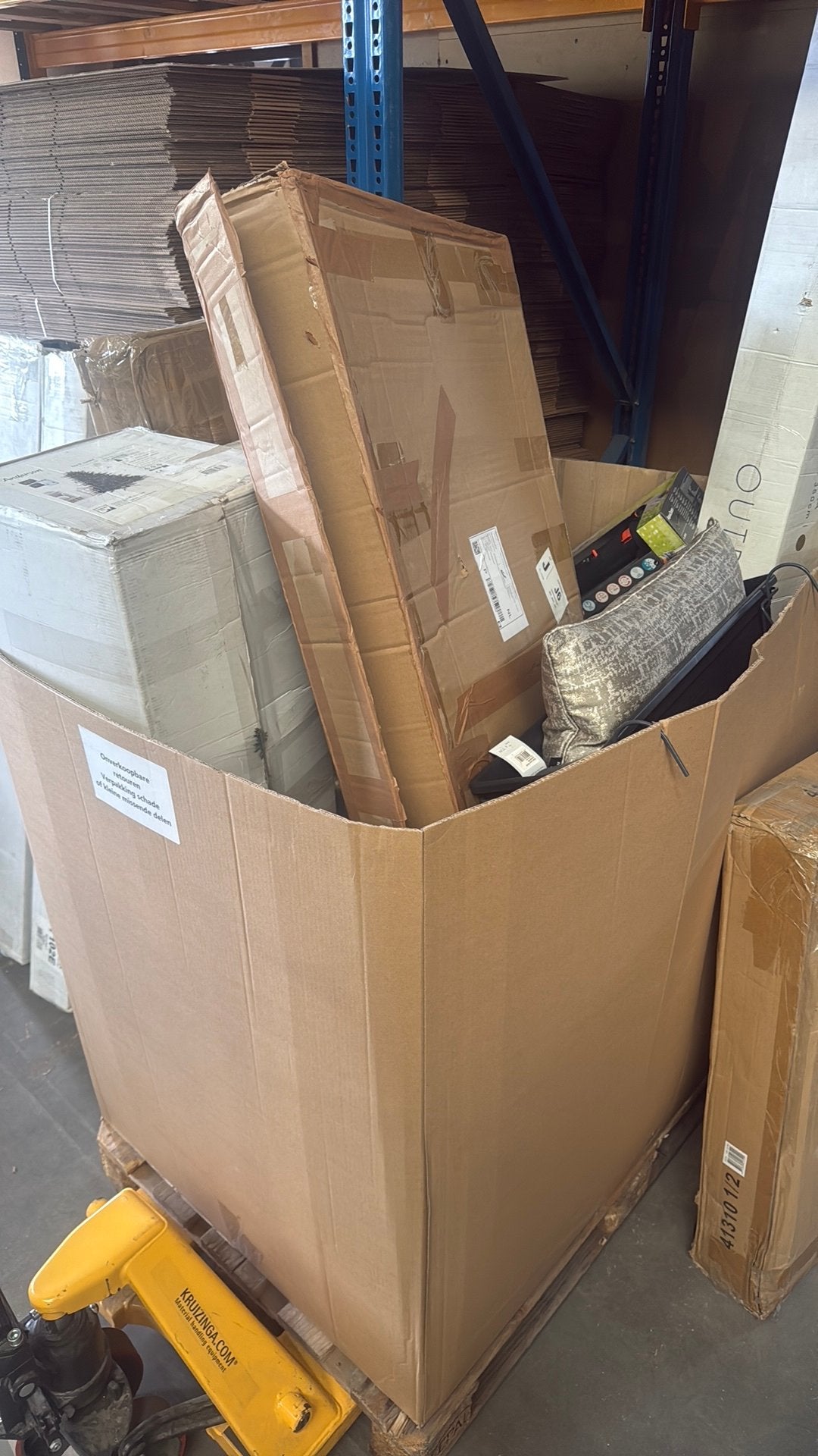 Mixpallet retourgoederen verkoop €1200+, Ophalen, Doos, 100 cm of meer, 60 cm of meer