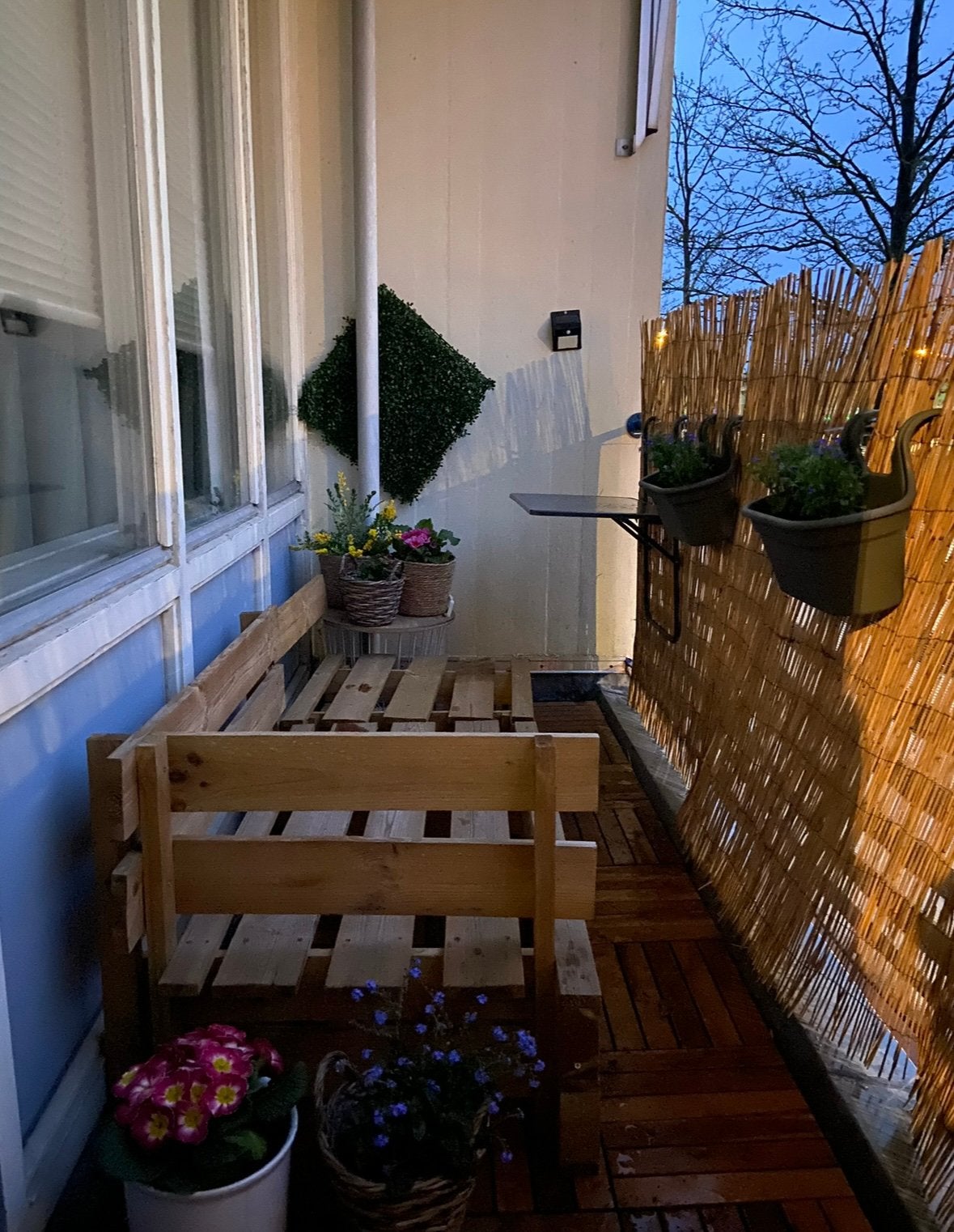 VidaXL Palletbank (2 delen) met grijze kussens, Ophalen, Gebruikt, Hout