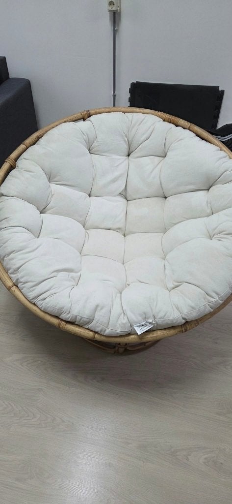 Papasan loungestoel in bruin rotan, Ophalen, Bruin, Papasan, Zo goed als nieuw
