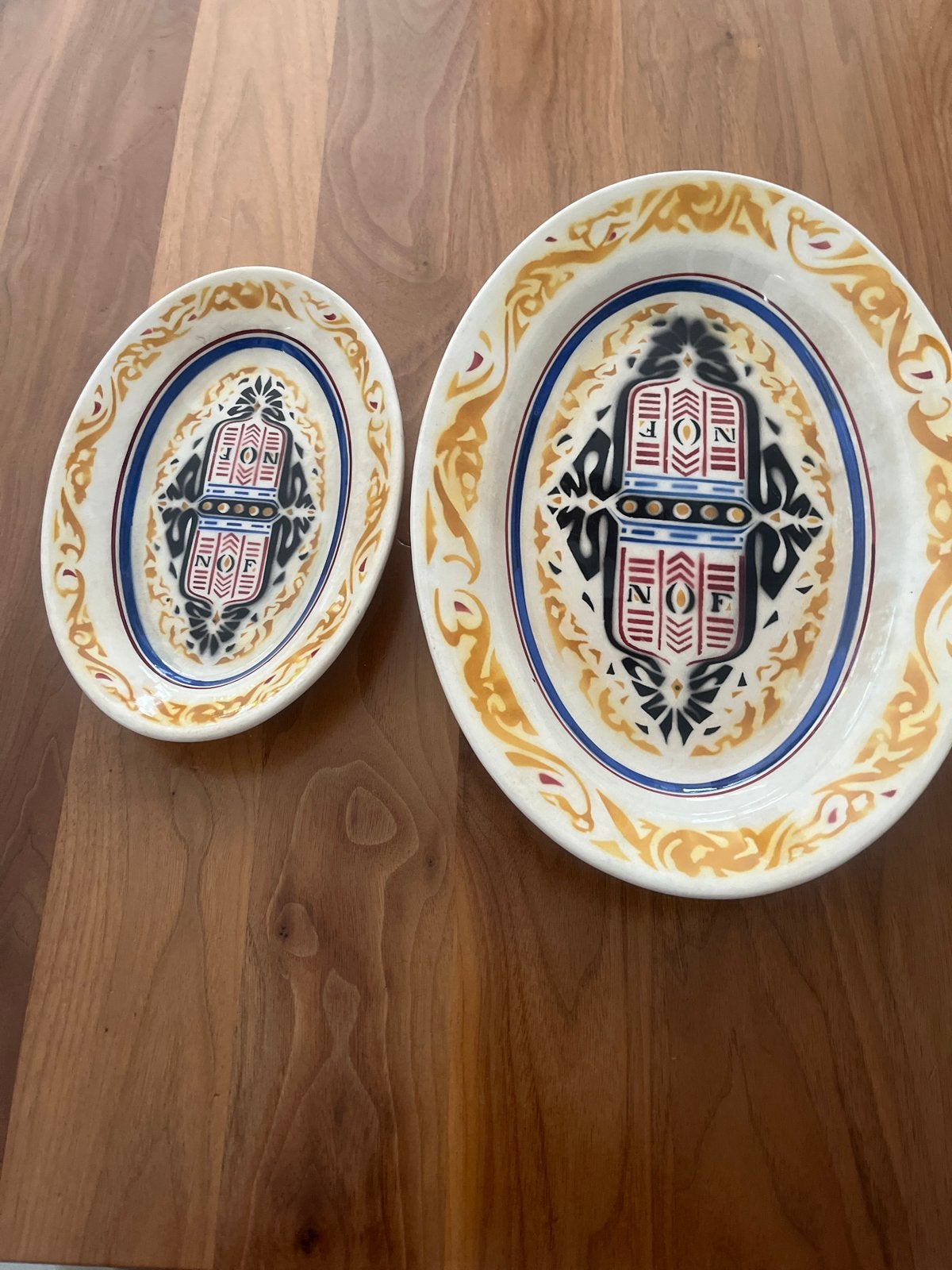 Vintage Calvé Delft Olieschaal Set - 2 stuks, Ophalen