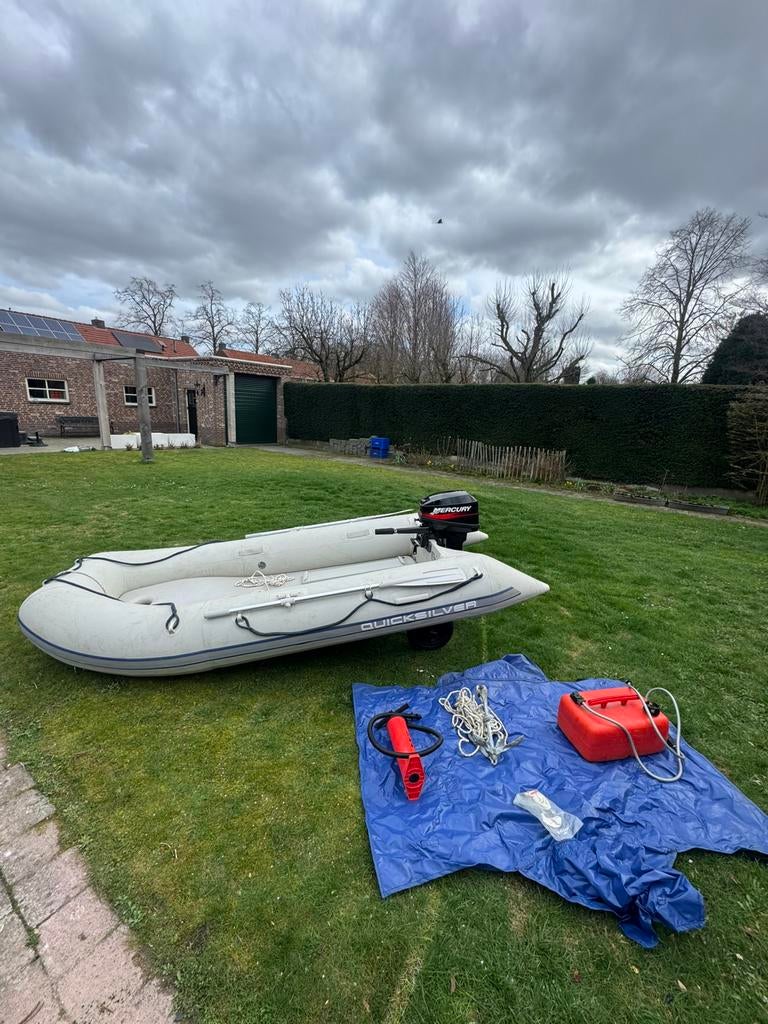 Quicksilver boot, Watersport en Boten, Ophalen, Zo goed als nieuw, Benzine, Airdeck