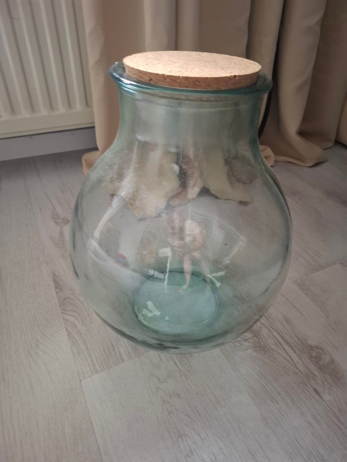 grote zware vaas/pot, Huis en Inrichting, Ophalen, Zo goed als nieuw, Groen, Glas