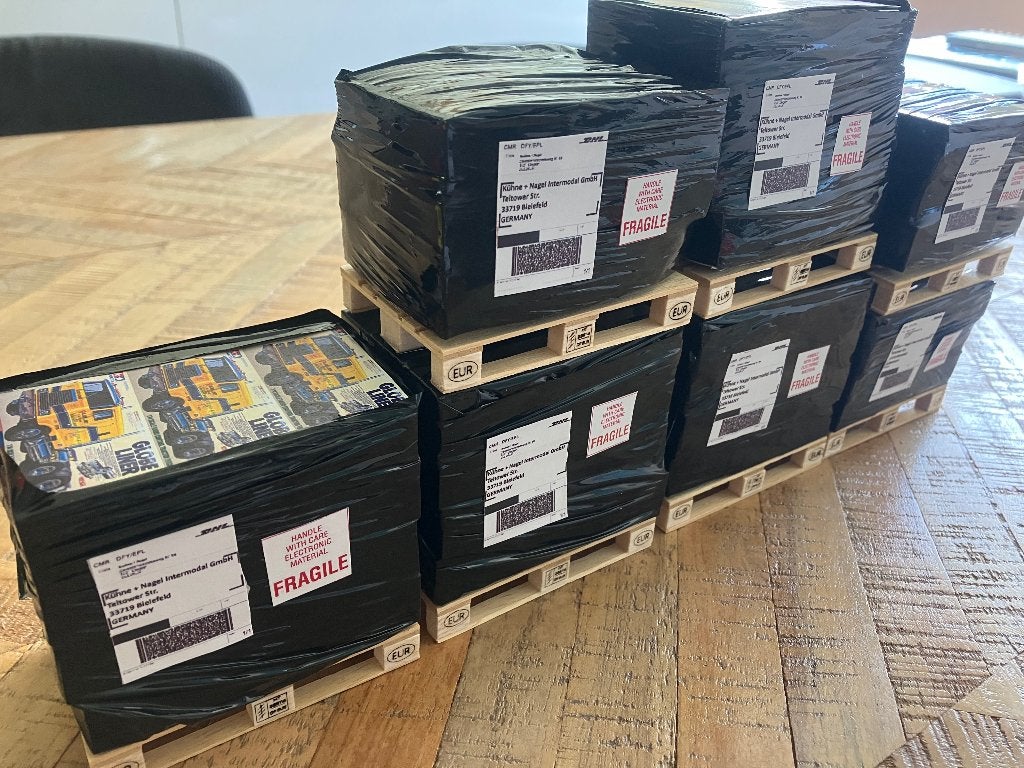7 Tamiya pallets incl lading, Ophalen of Verzenden, Zo goed als nieuw