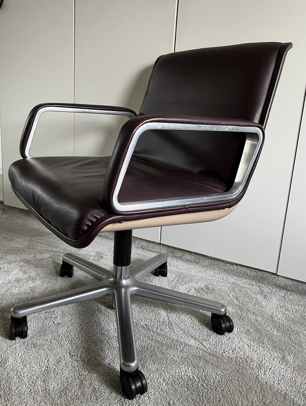 Wilkhahn Delta 2000 Executive Bureaustoel leer 1960’s, Ophalen, Gebruikt, Overige kleuren, Bureaustoel