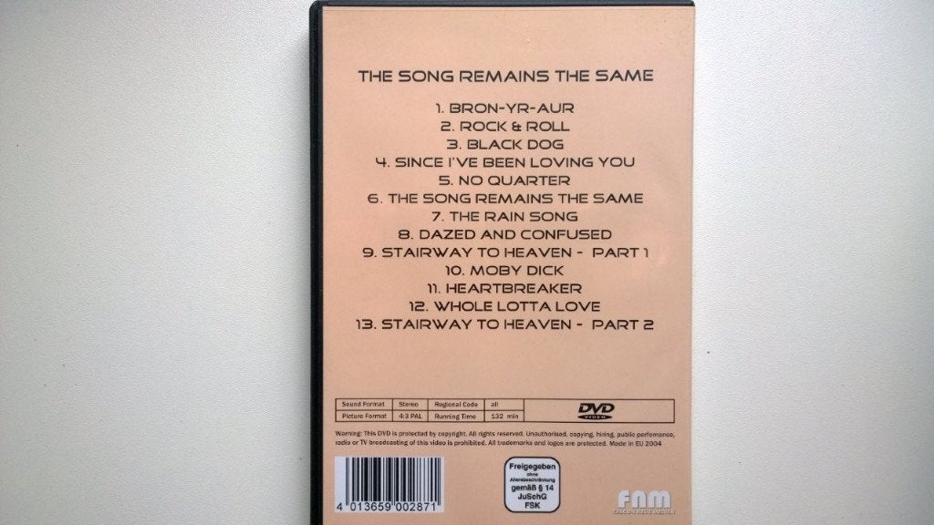 Led Zeppelin - The Song Remains The Same (DVD), Cd's en Dvd's, Alle leeftijden, Ophalen of Verzenden, Zo goed als nieuw, Concert