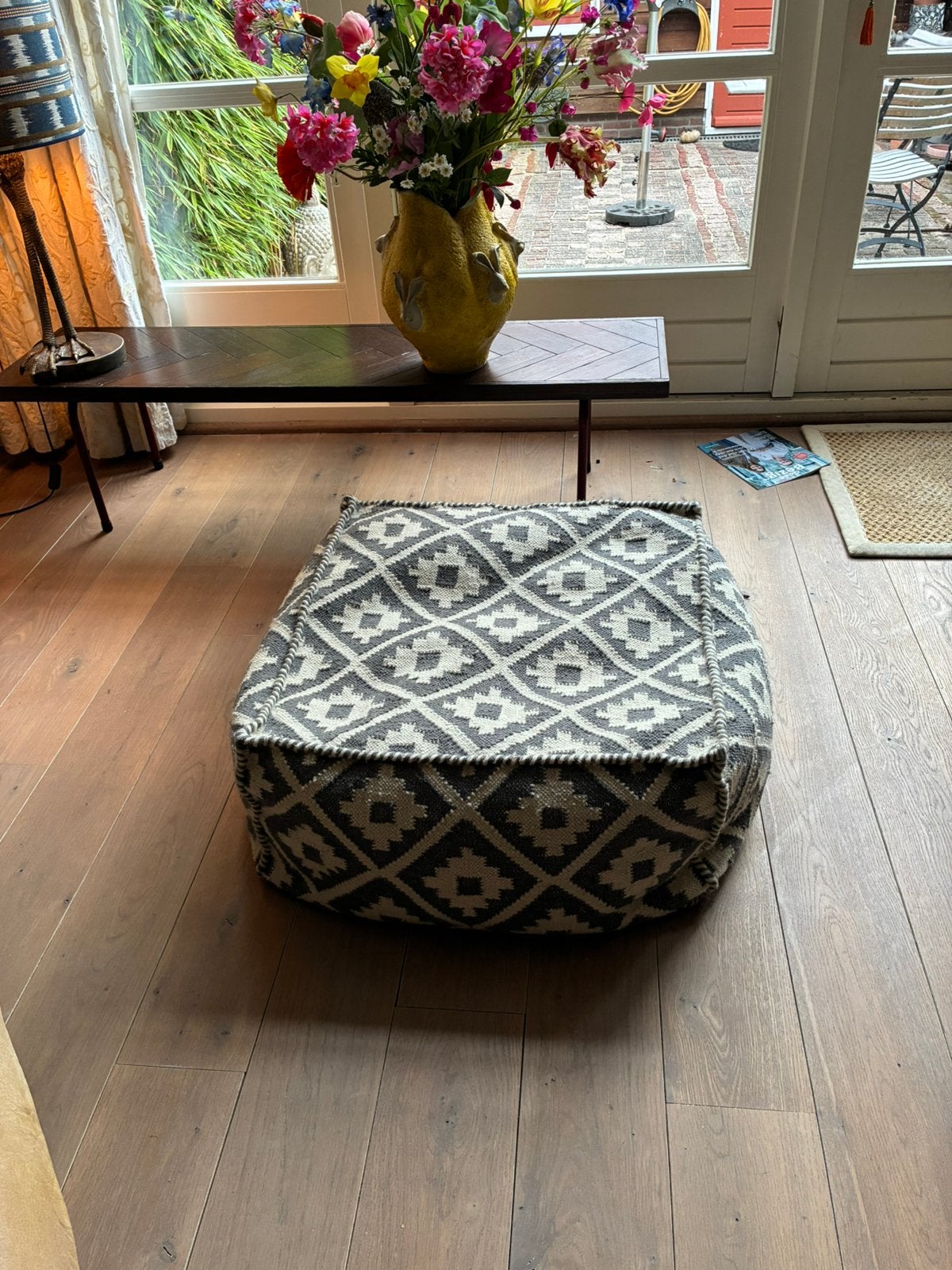 Marokaanse poef, Ophalen, Rond, Minder dan 50 cm, Zo goed als nieuw