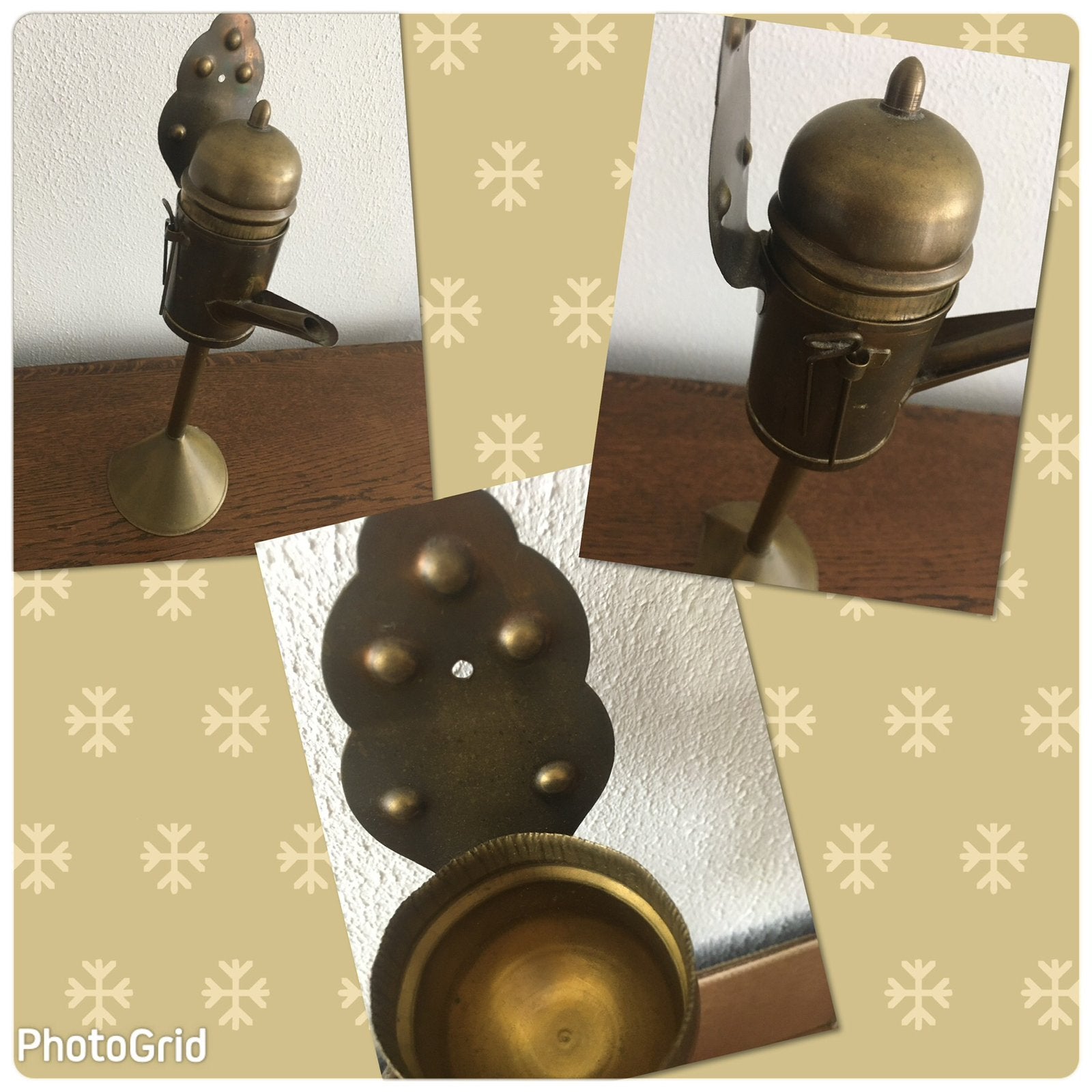 Z.g.a.n/koperen snottebel olielamp/vintage decoratie, Antiek en Kunst, Ophalen of Verzenden