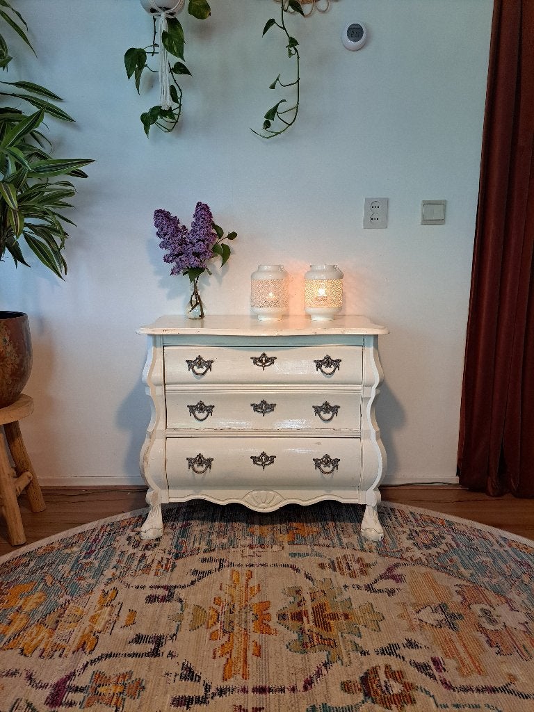 Sfeervol brocante buikkastje, Huis en Inrichting, Kasten | Ladekasten, Ophalen, Gebruikt, 1 of 2 laden, 50 tot 100 cm