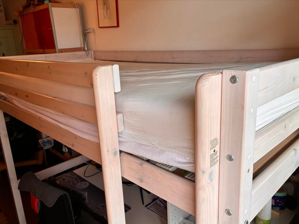 Stevig hoogslaper bed, Huis en Inrichting, Slaapkamer | Stapelbedden en Hoogslapers, Ophalen, Gebruikt, Eenpersoons, 200 cm