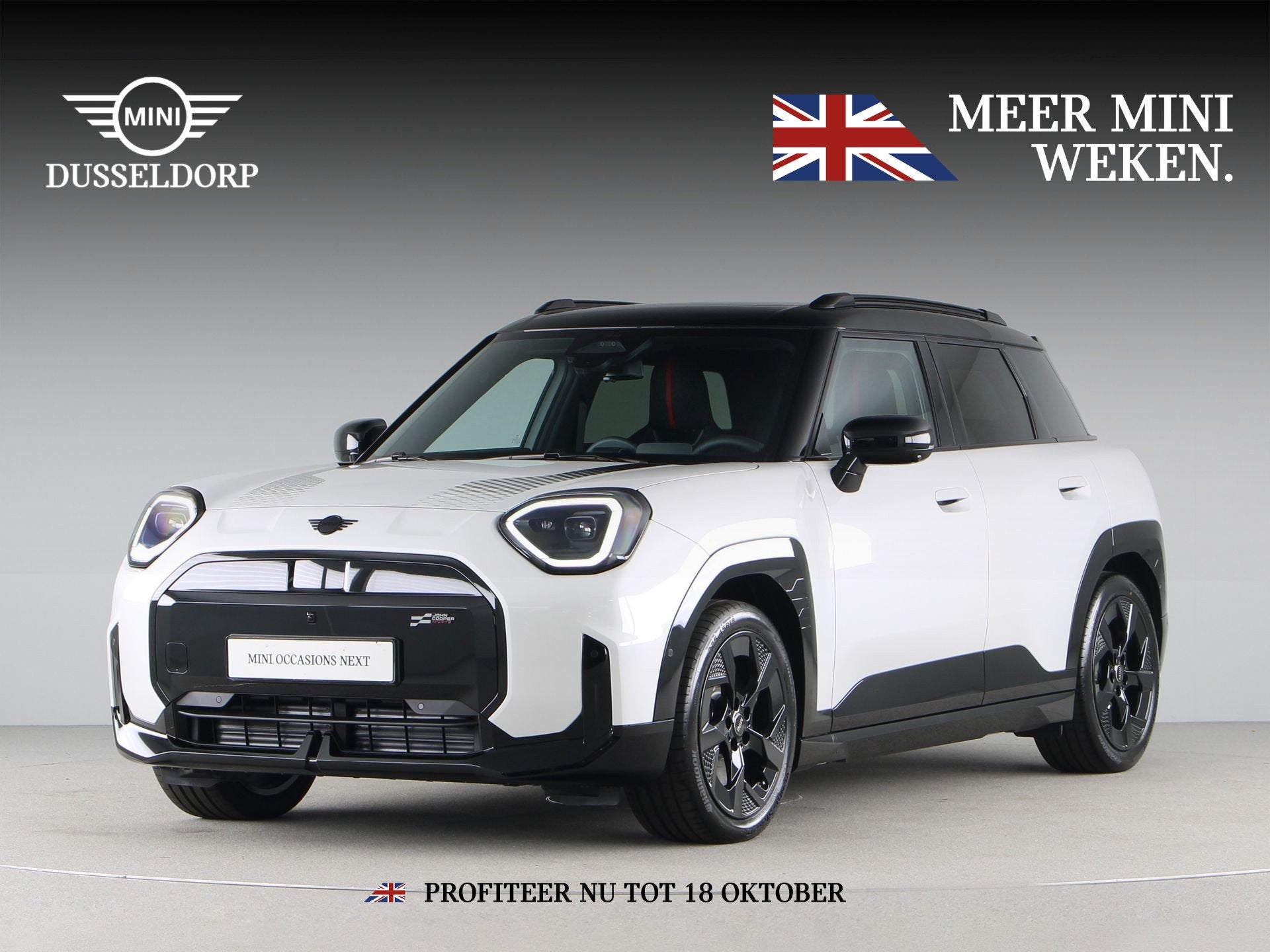 MINI Aceman SE John Cooper Works Pakket XL Accu conditie 100, Auto's, Dealer onderhouden, Isofix, Met garantie (alle), Wit