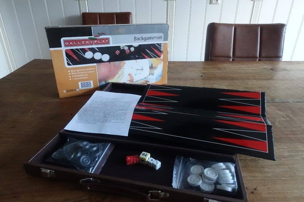 Als nieuw Backgammon Spel Box koffer met los speelbord, Ophalen of Verzenden, Zo goed als nieuw