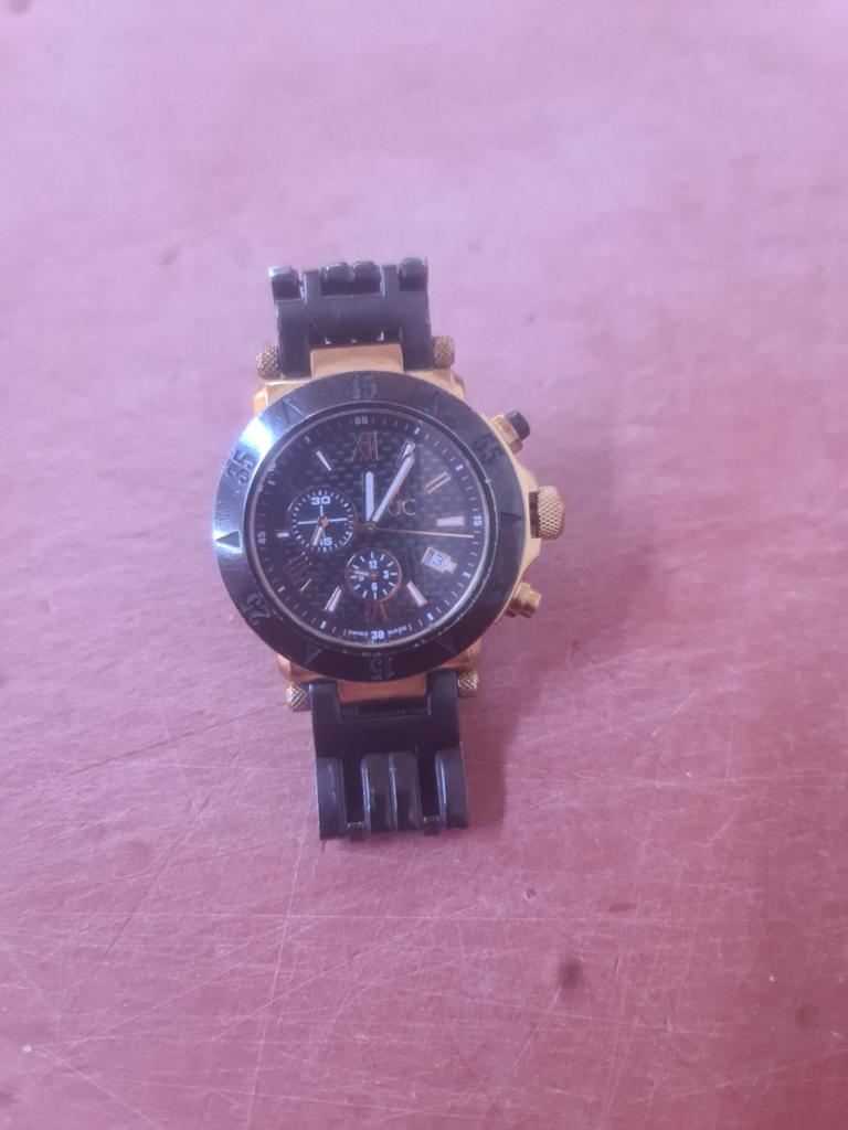 Stijlvol Gc Chronograaf Horloge Goudkleurig/Zwart, Overige merken, Gebruikt, Polshorloge, Ophalen of Verzenden