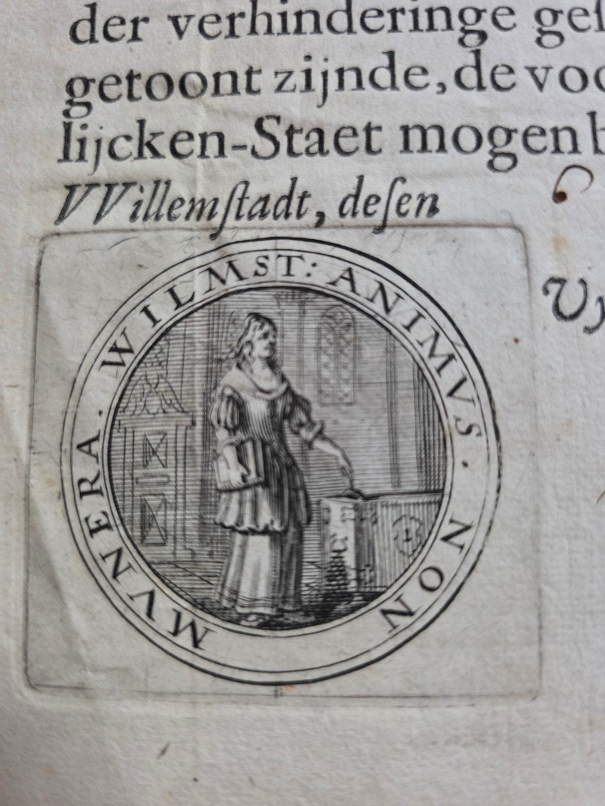 150) HISTORISCH ZEGEL KERKELIJKE GEMEENTE WILLEMSTAD 1603, Verzenden, Plaats of Gebouw