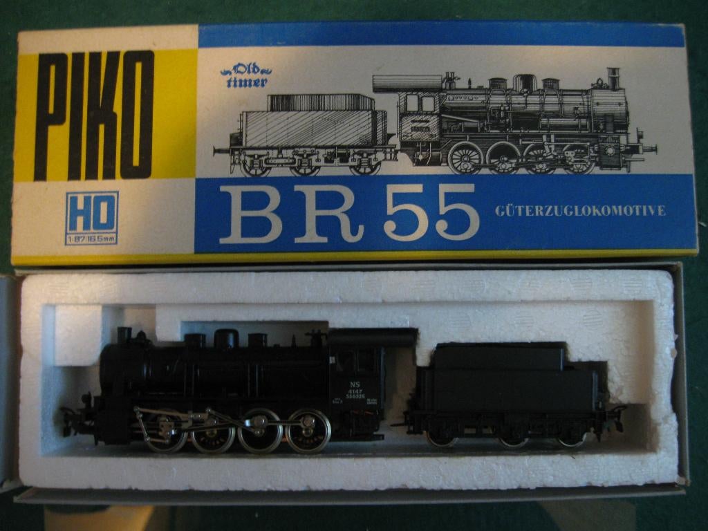 Modeltrein Ho: Piko BR55 NS stoomlocomotief, Analoog, Zo goed als nieuw, Gelijkstroom, Locomotief