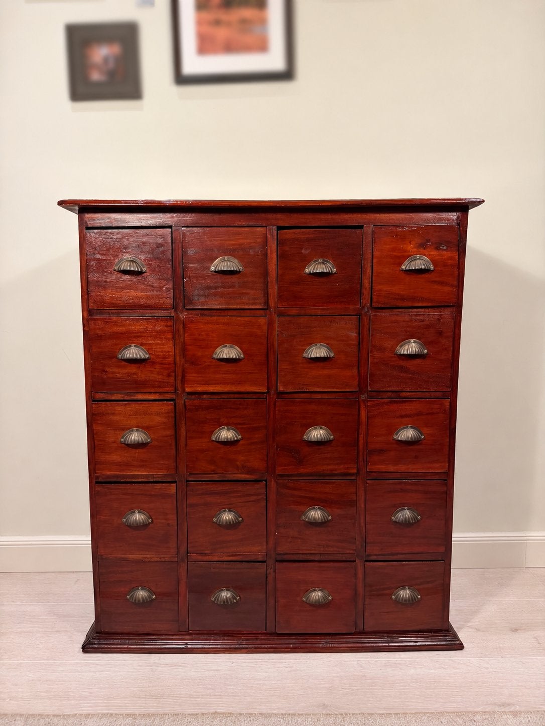Vintage apothekerskast / ladekast / vakkenkast / opbergkast, 5 laden of meer, Ophalen of Verzenden, Zo goed als nieuw, 25 tot 50 cm