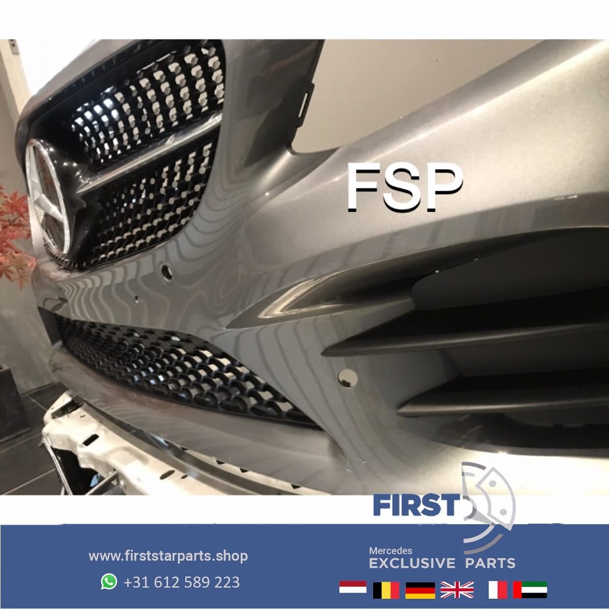 W205 C205 43 AMG BUMPER COMPLEET Mercedes C Klasse 43 ORIGIN, Auto-onderdelen, Gebruikt, -, Voor, Ophalen of Verzenden