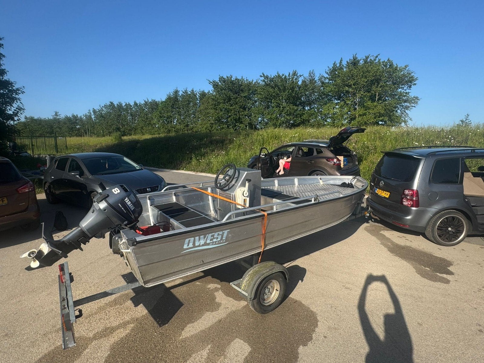 Qwest aluminium visboot B420 met 8pk yamaha compleet trailer, Watersport en Boten, Ophalen of Verzenden, Aluminium, Buitenboordmotor