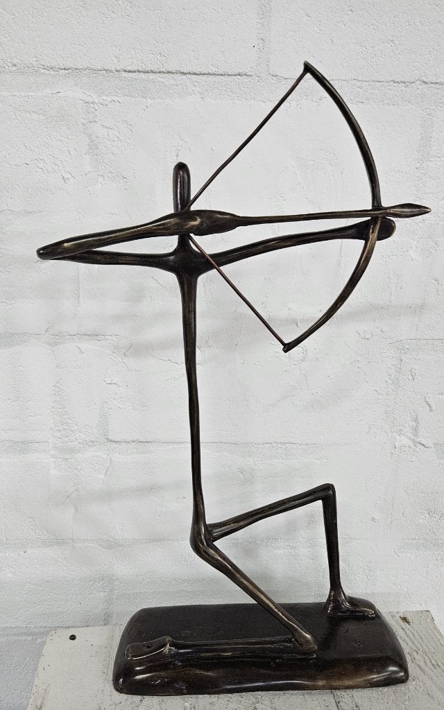 BOOGSCHUTTER / bronzen beeld, Ophalen of Verzenden, Handgemaakt, Brons, Beeld