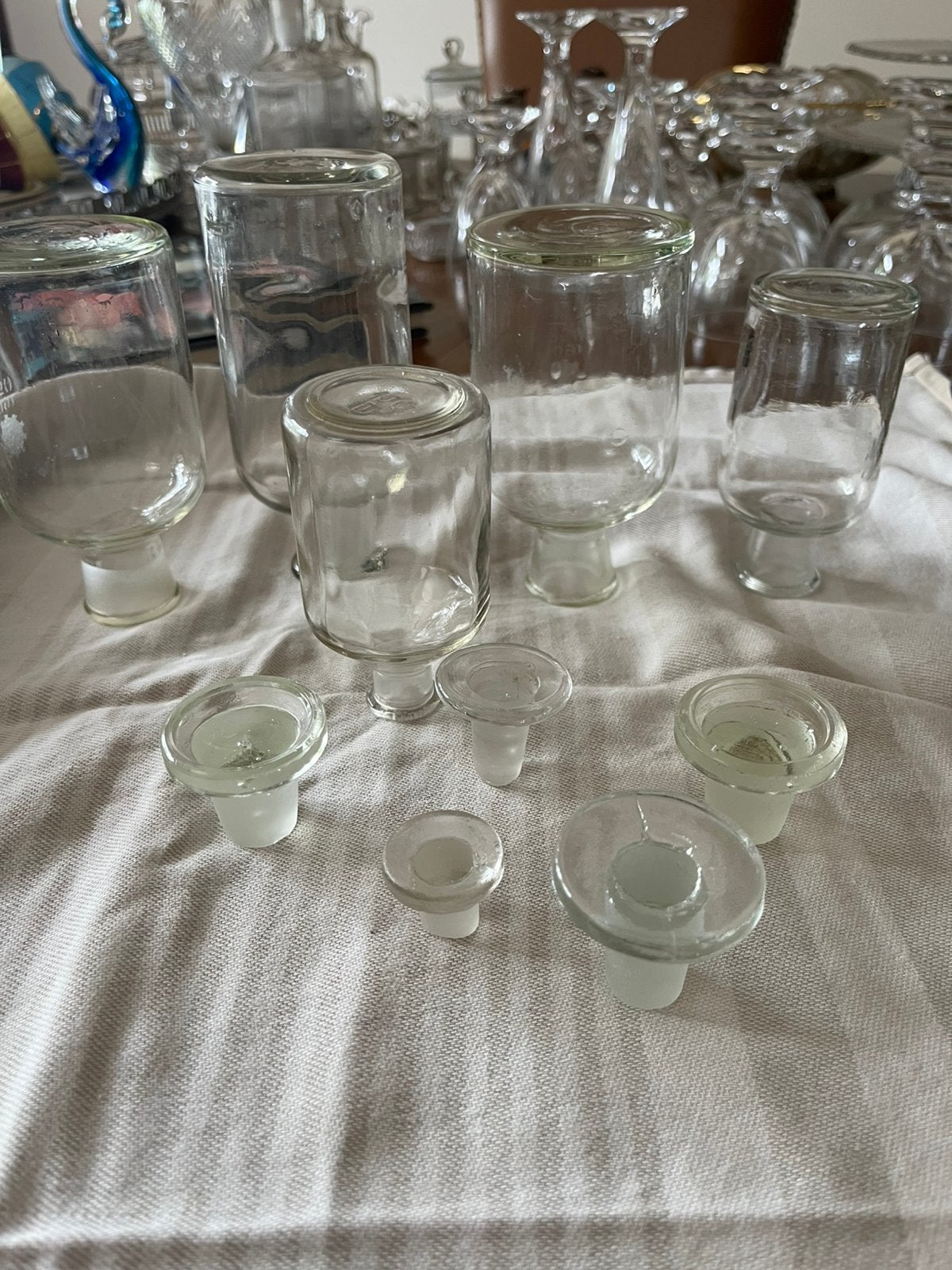 Antieke apothekerspotjes met stop, gaaf, Antiek en Kunst, Antiek | Glas en Kristal, Ophalen