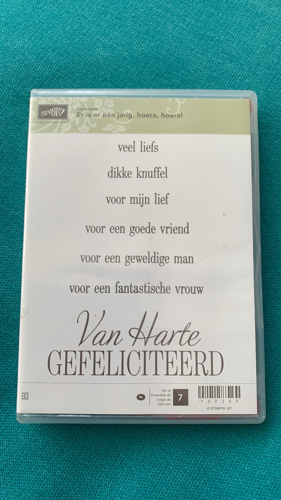Stampin’Up Stempelset : Er is er één jarig, hoera, hoera, Hobby en Vrije tijd, Stempelen, Verzenden, Zo goed als nieuw, Clearstamp
