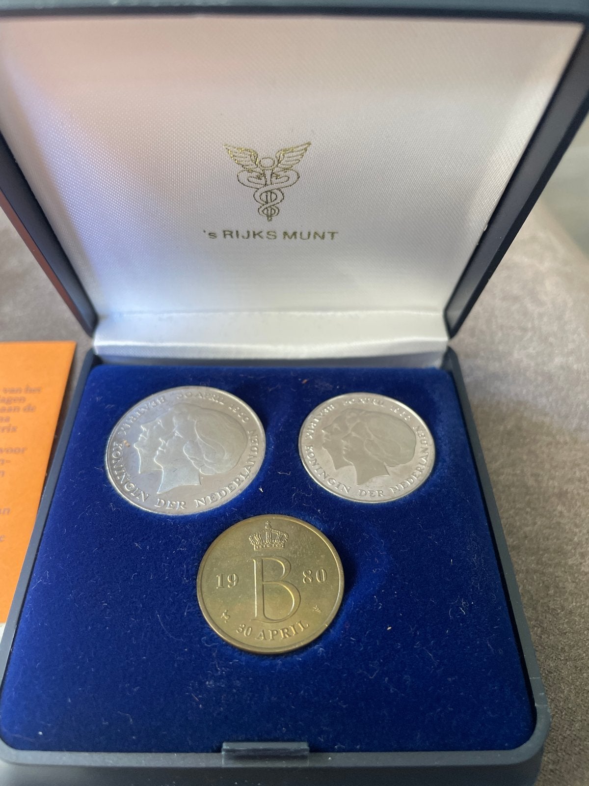 Rijksdaalder, gulden en penning inhuldiging Beatrix 1980, Setje, Koningin Beatrix, Geboorte of Huwelijk, Overige waardes