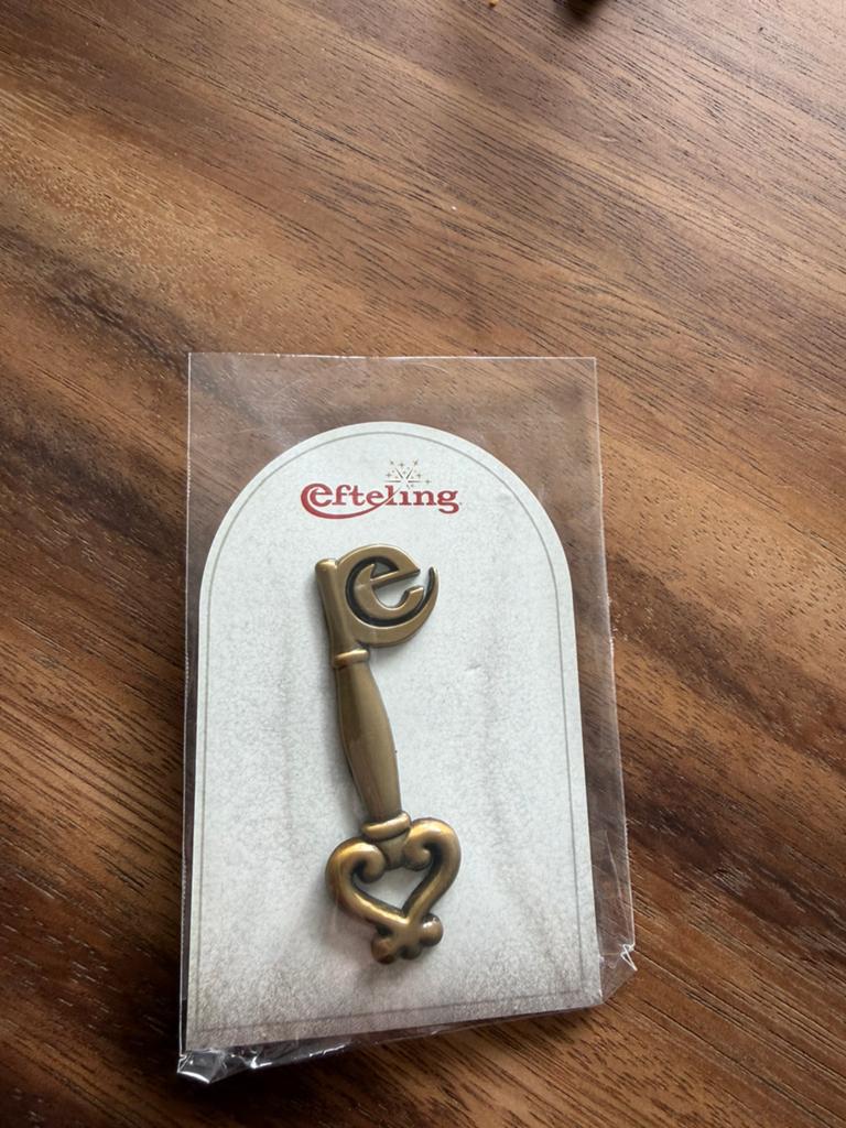 Efteling personeelspin Sleutel op kaartje, Ophalen of Verzenden, Overige typen