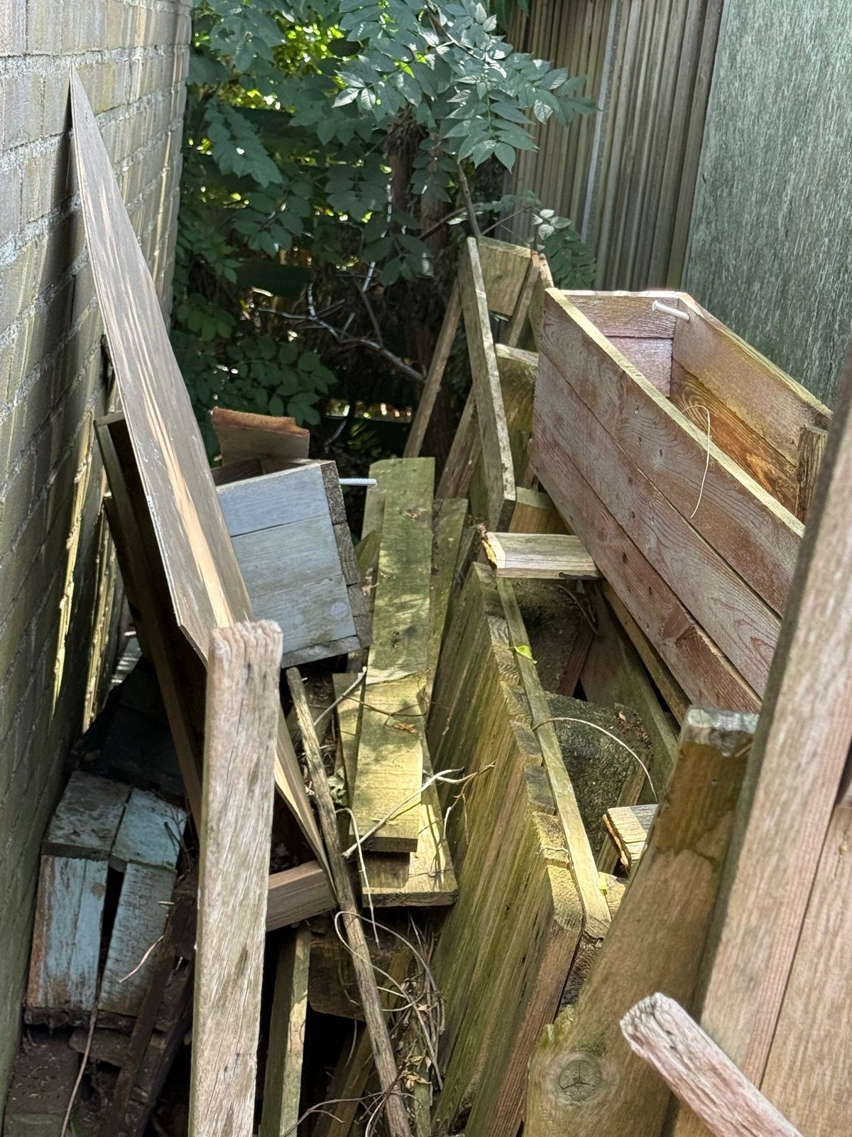 planken en balken en 4 pallets, Ophalen, Gebruikt, 50 mm of meer, Balk