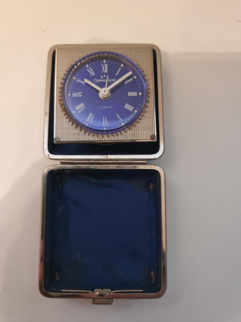 Vintage Commandoor Reiswekker - 7 Jewels, Antiek en Kunst, Antiek | Klokken, Ophalen of Verzenden