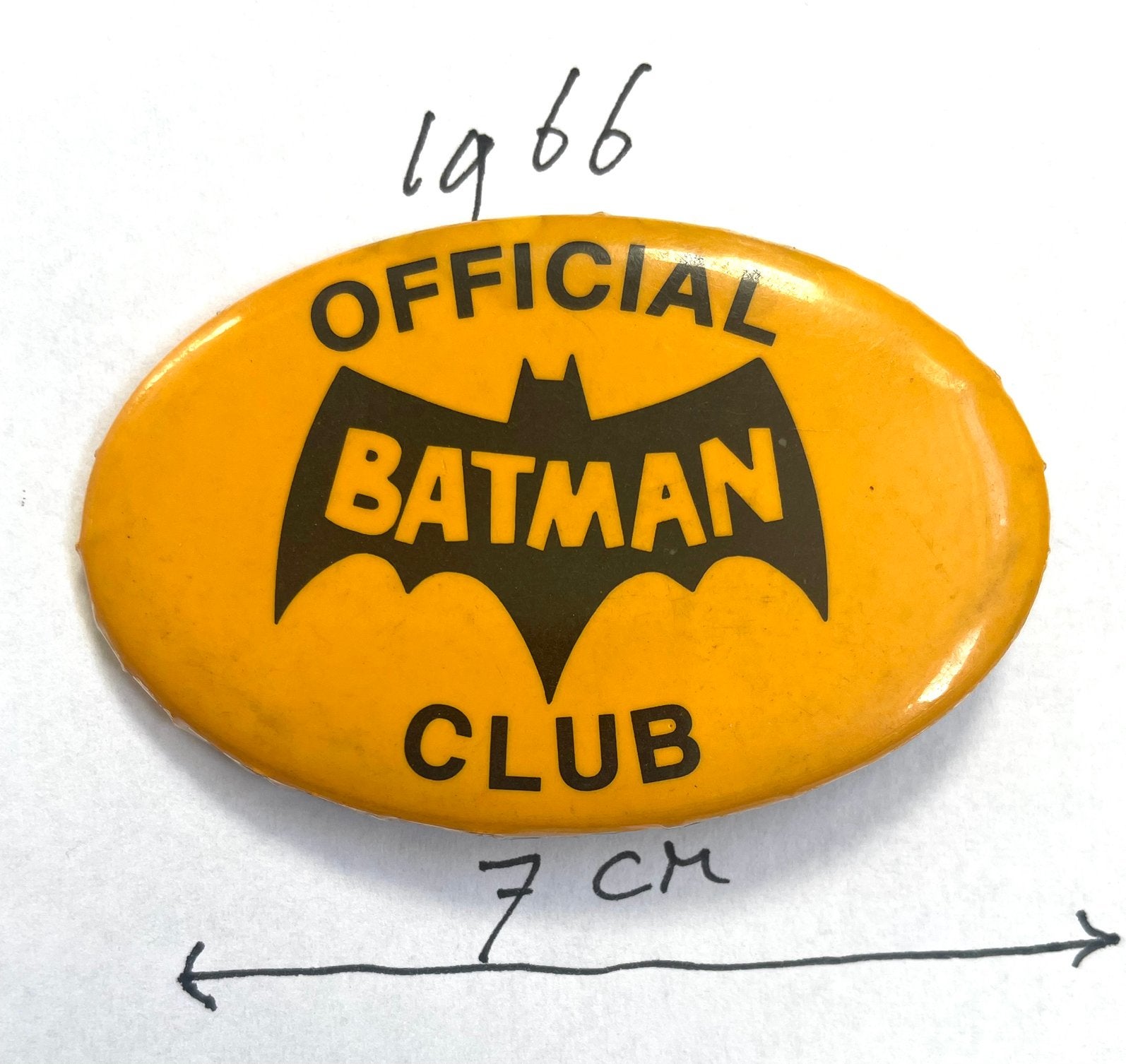 Batman button 1966., Ophalen of Verzenden, Gebruikt, Overige onderwerpen, Button