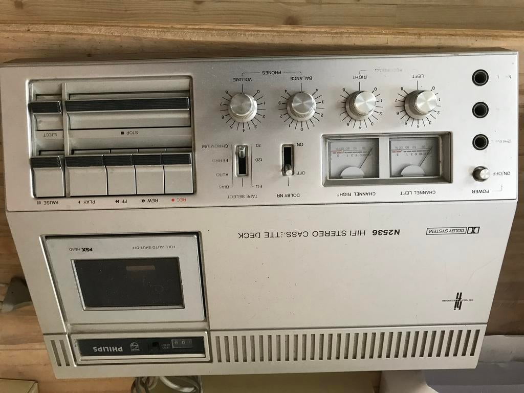 Philips N2536 HIFI Stereo Cassette Deck, Ophalen, Enkel, Philips, Tape counter