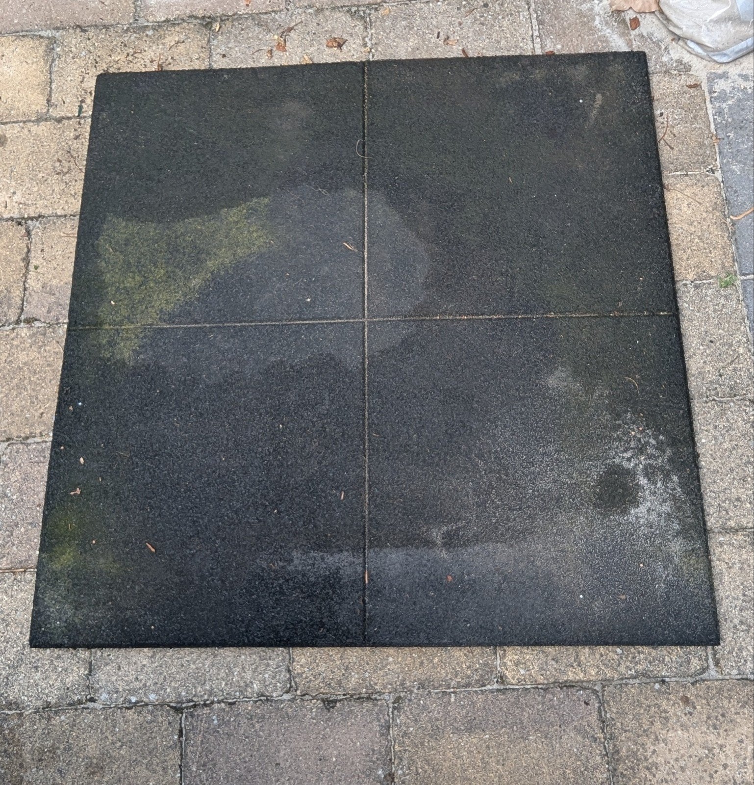 Rubberen terrastegels voor buiten, gebruikt 100x100, Ophalen, Gebruikt, Rubber, Minder dan 5 m²