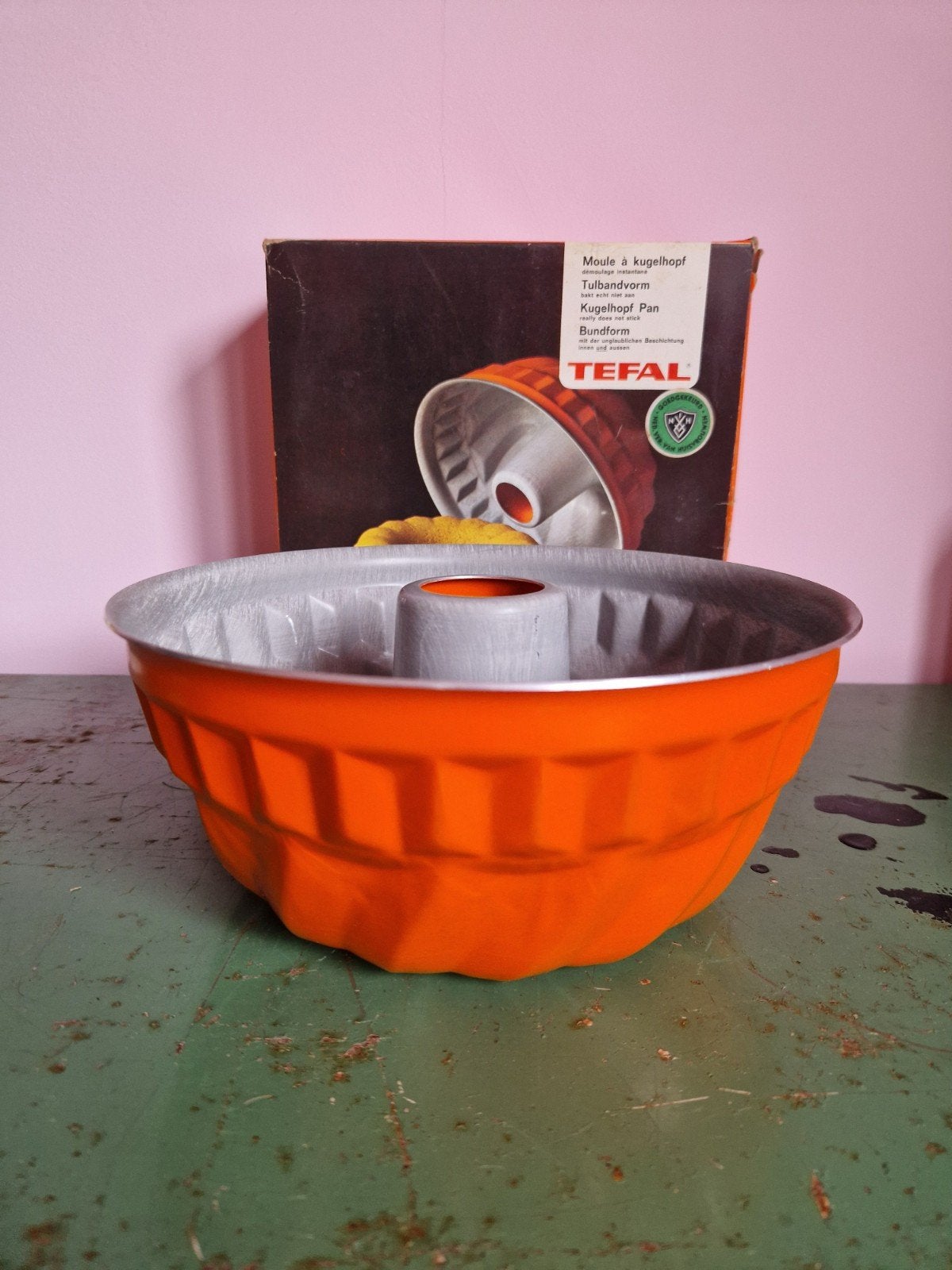 Vintage Tefal Tulbandvorm (Gugelhupf) Jaren '70 Oranje, Ophalen of Verzenden