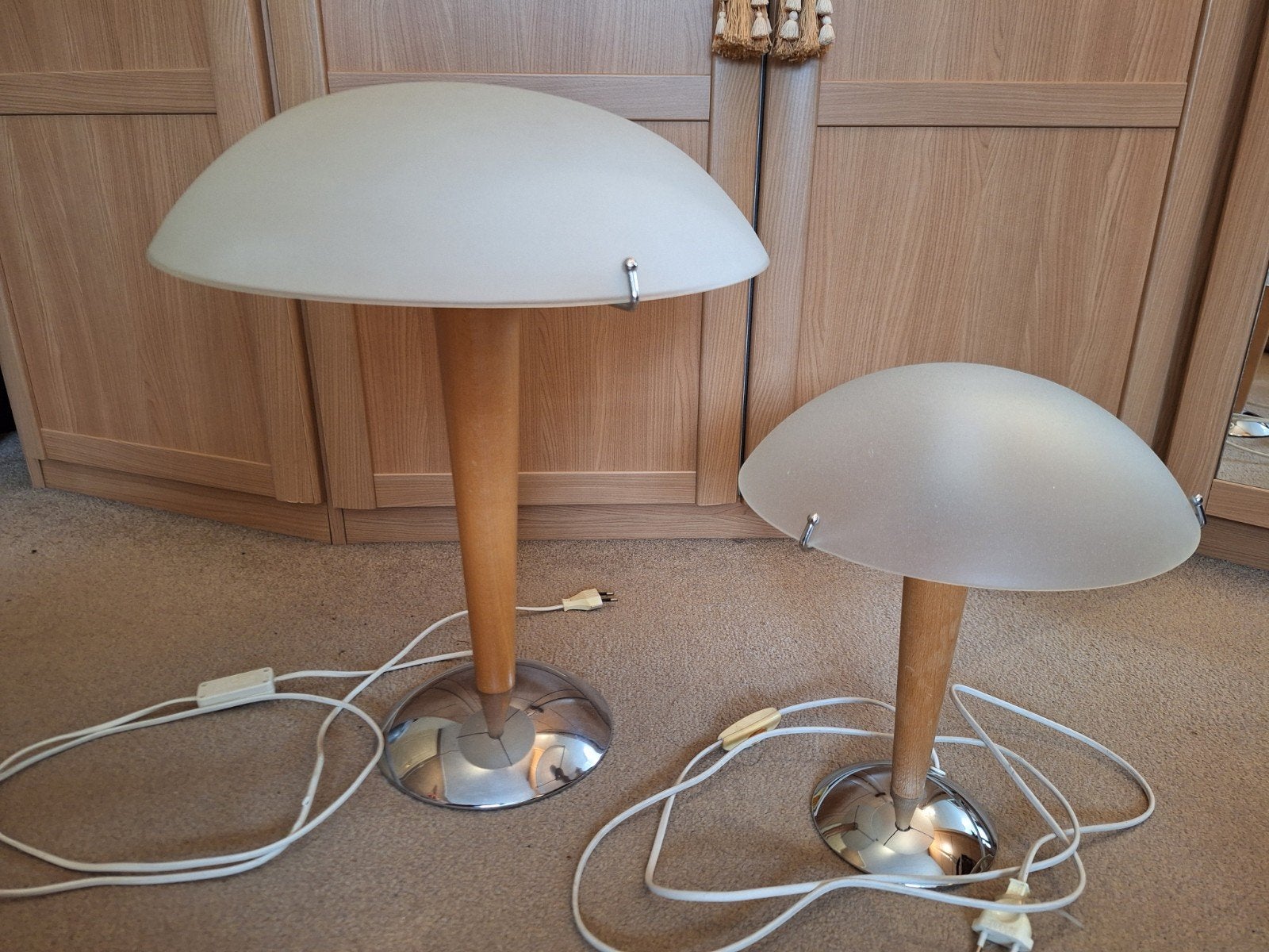 Set van 2 IKEA Kvintoll lampen - groot en klein, Ophalen, Gebruikt, IKEA, Hout