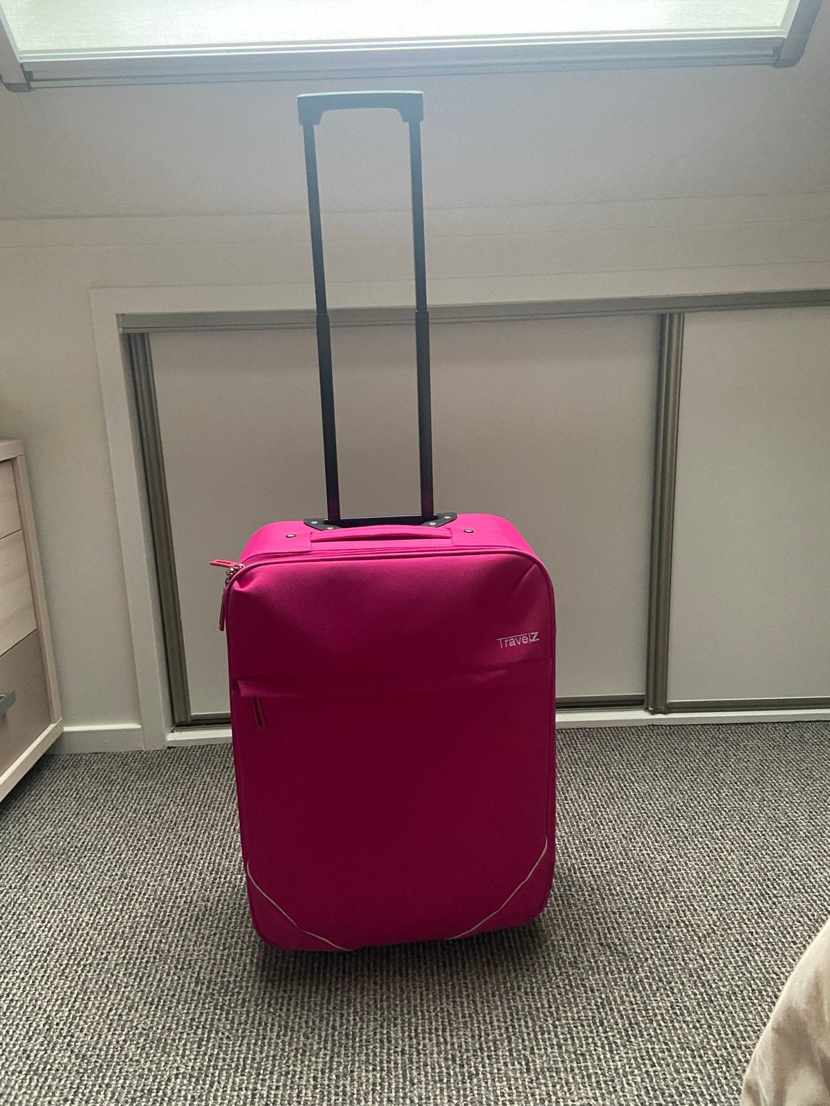 Travelz Koffer - Roze of Zwart - Handbagage formaat, Overige materialen, Gebruikt, 50 tot 60 cm, Ophalen of Verzenden