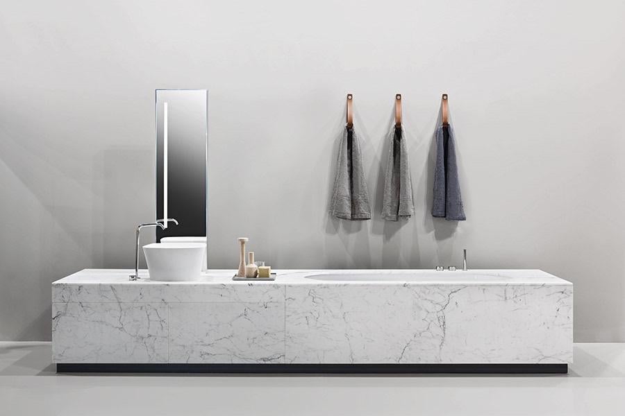 Marmeren design badmeubel; wastafel met ligbad, Ophalen, Zo goed als nieuw, Rvs, Overige typen