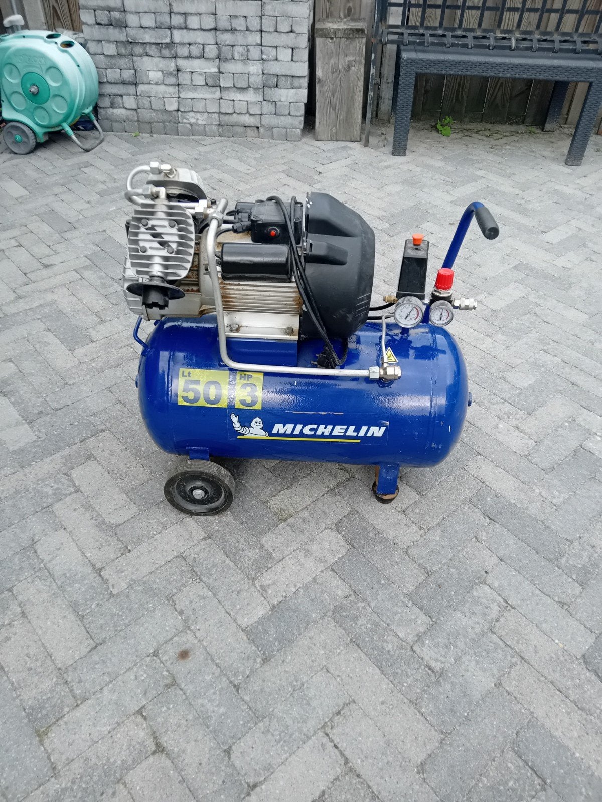 Michelin Compressor 50L - Zo goed als nieuw, Doe-het-zelf en Verbouw, Gebruikt, 6 tot 10 bar, Ophalen of Verzenden, 25 tot 100 liter