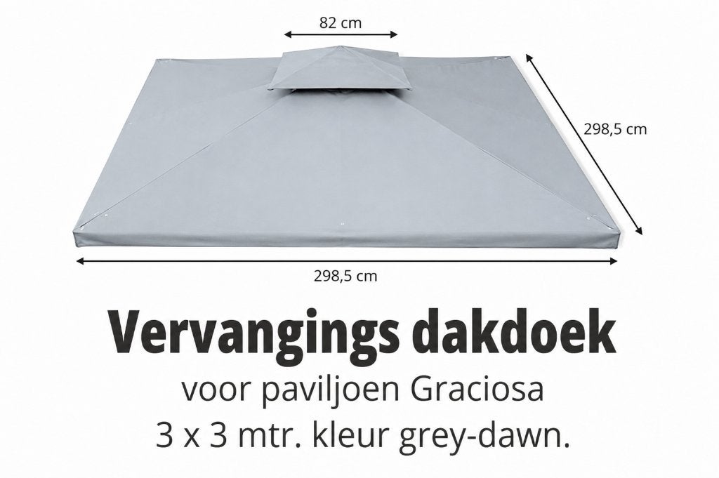 dakdoek partytent | Prieel | tuin paviljoen 3x3 meter, Grizzly Outdoor, Minder dan 4 meter, Nieuw, Info@grizzlyoutdoor.nl