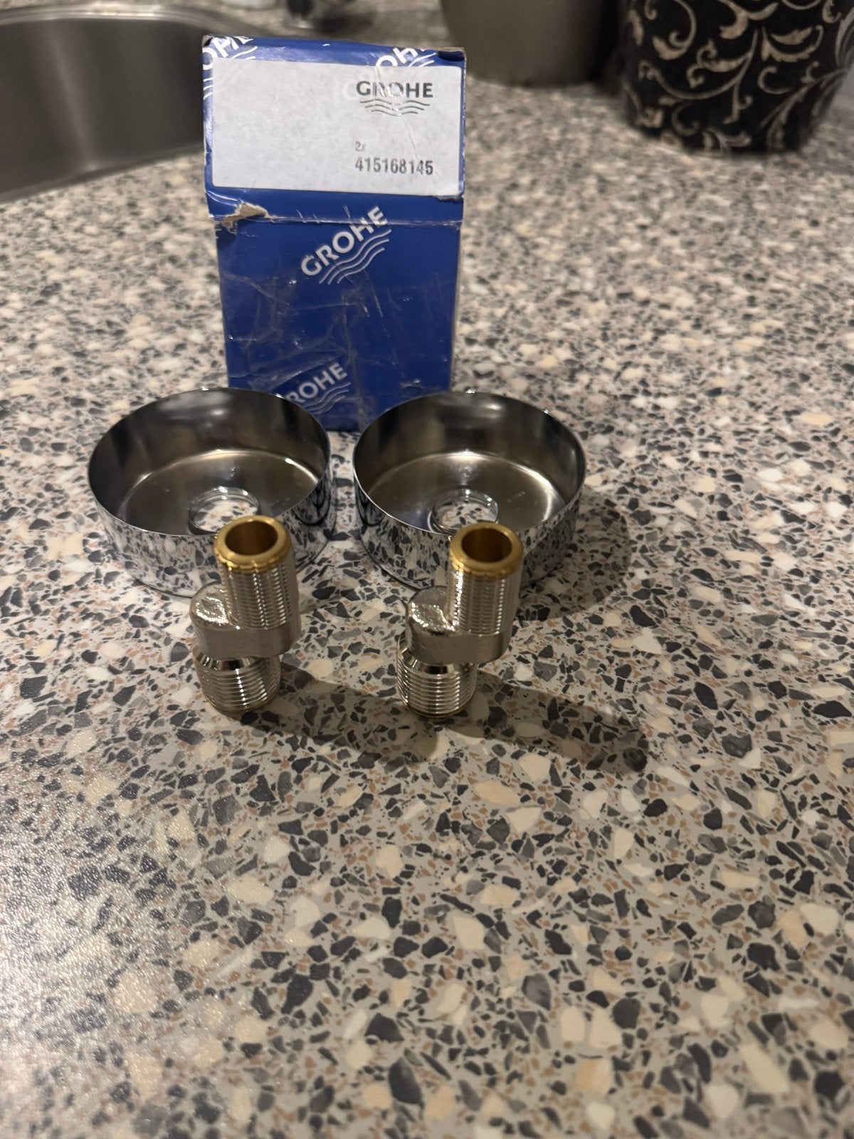 Grohe kraan aansluitstukken met rozetten (nieuw), Doe-het-zelf en Verbouw, Ophalen of Verzenden, Nieuw, Chroom, Kraan