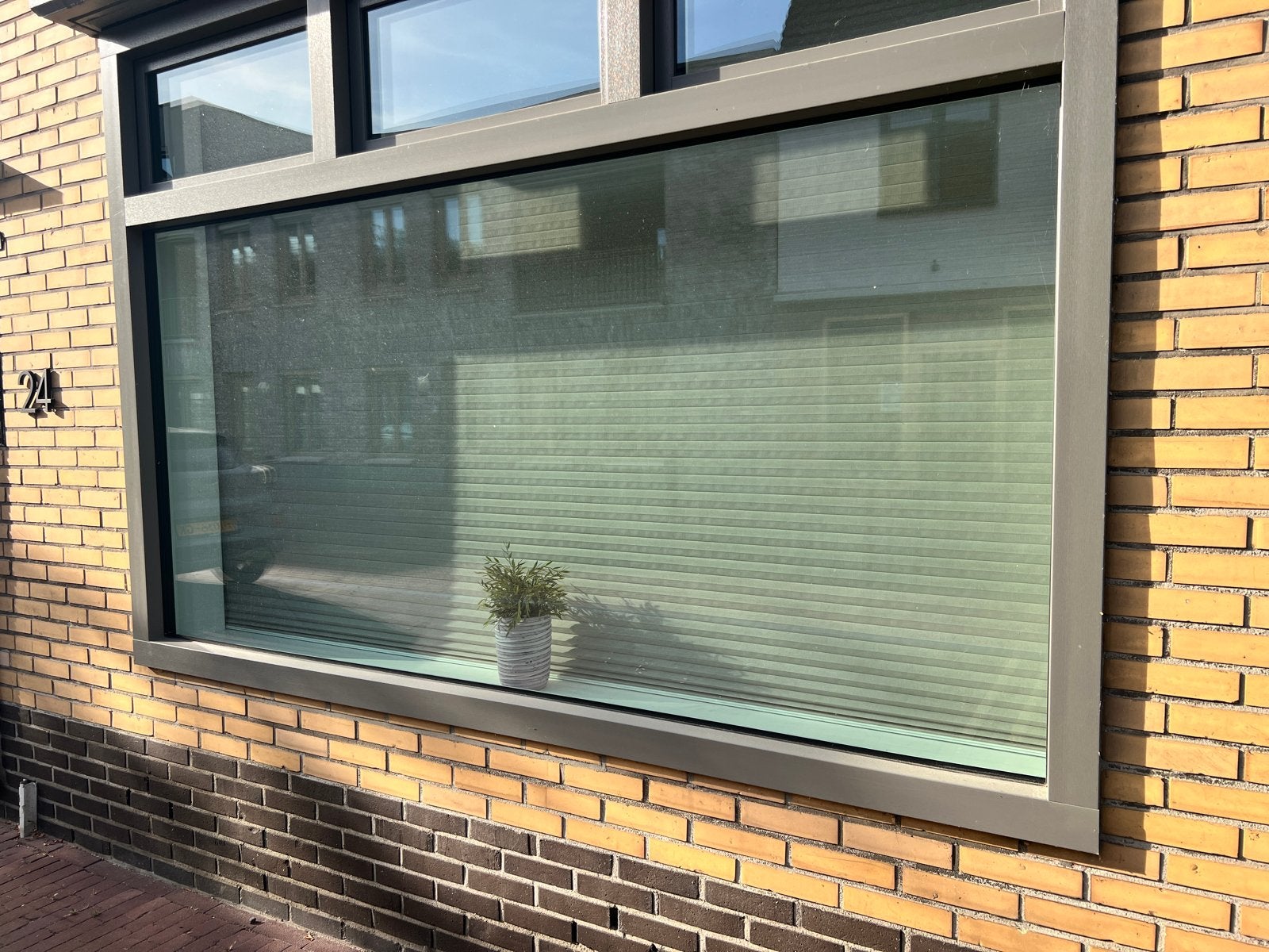 Plisségordijn met afstandsbediening en oplaadsnoer, Ophalen, Beige, Polyester, Plisségordijn