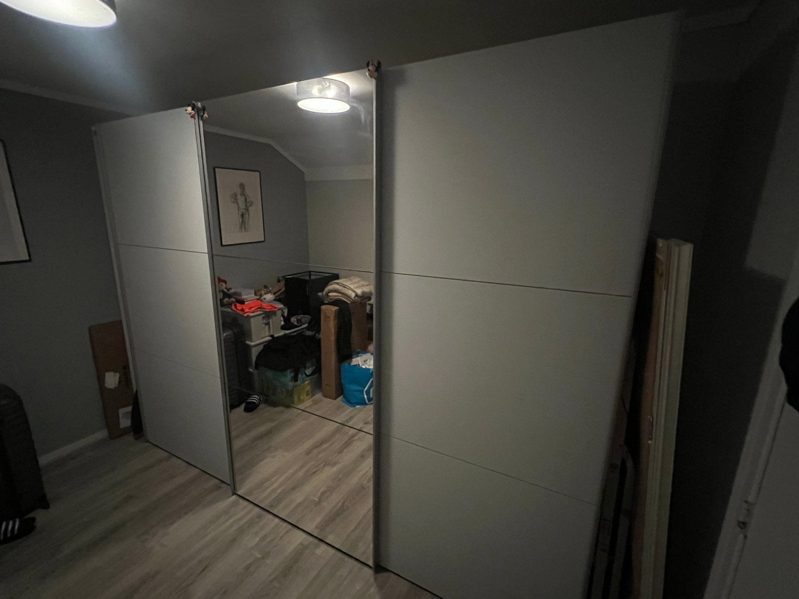 Goosens Grote kledingkast met schuifdeuren en spiegel, Ophalen, Gebruikt, 200 cm of meer, 150 tot 200 cm