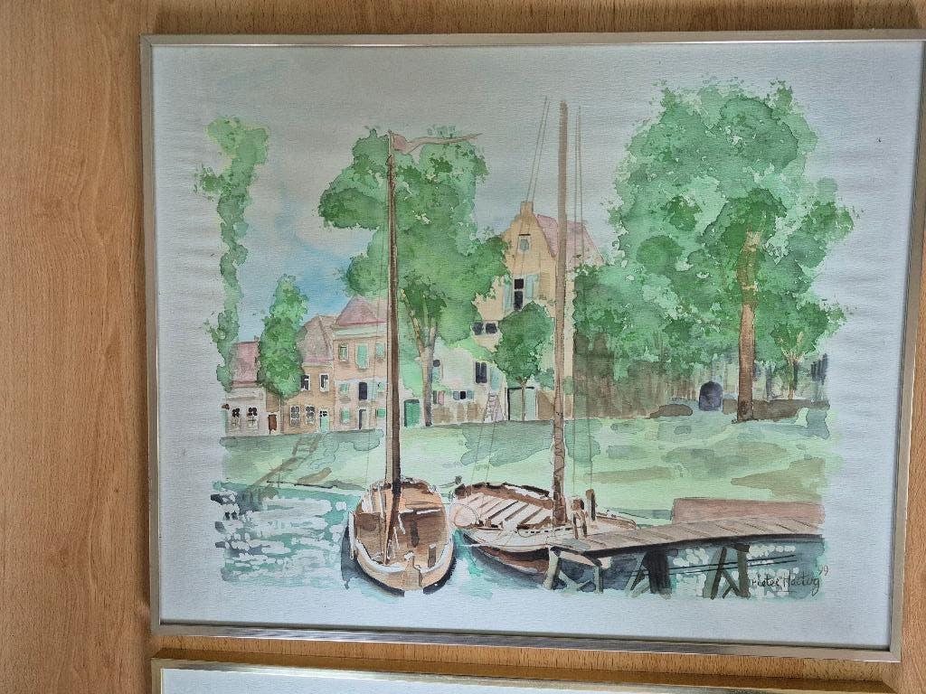 2 x aquarel Pieter Hartog, Ophalen