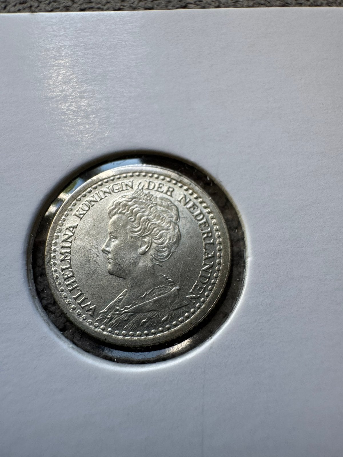 Zilveren 10 cent munt Koningin Wilhelmina 1918, Zilver, Ophalen of Verzenden, 10 cent, Koningin Wilhelmina